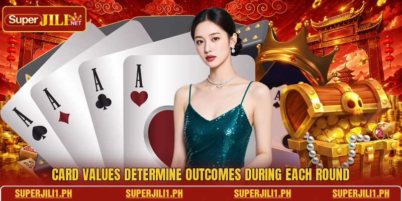 Card values determine outcomes during each round Card values determine outcomes during each round