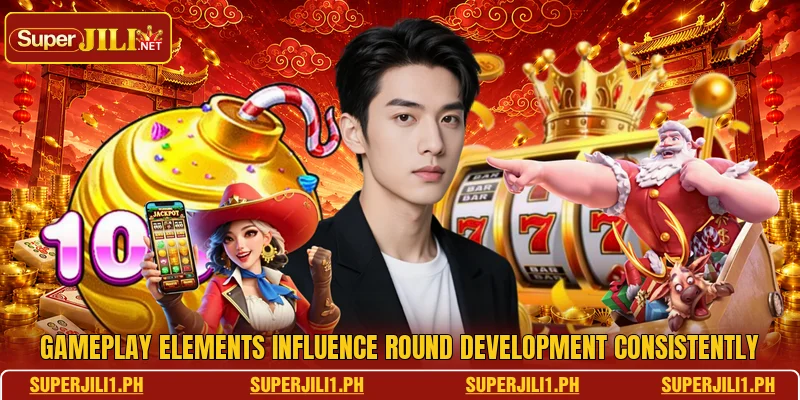 Gameplay elements influence round development consistently Gameplay elements influence round development consistently