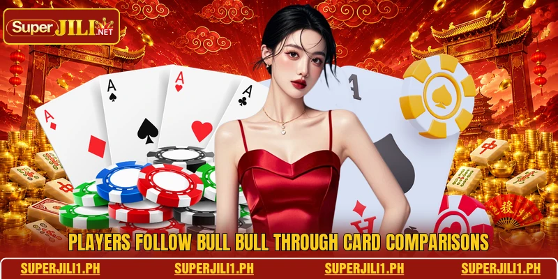 Players follow Bull Bull through card comparisons Players follow Bull Bull through card comparisons