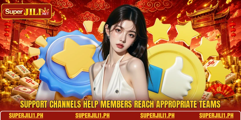 Support channels help members reach appropriate teams