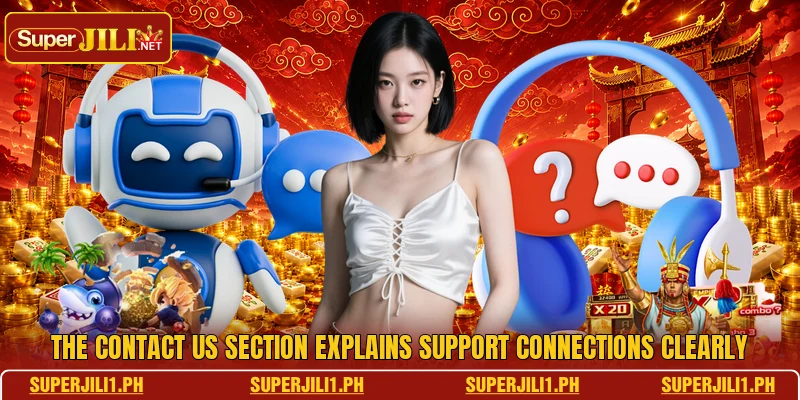 The contact us section explains support connections clearly