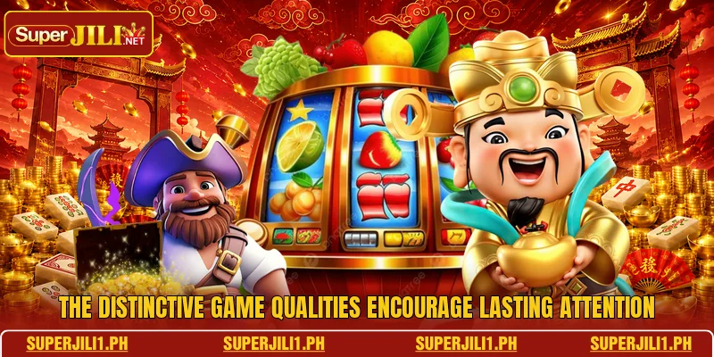The distinctive game qualities encourage lasting attention The distinctive game qualities encourage lasting attention