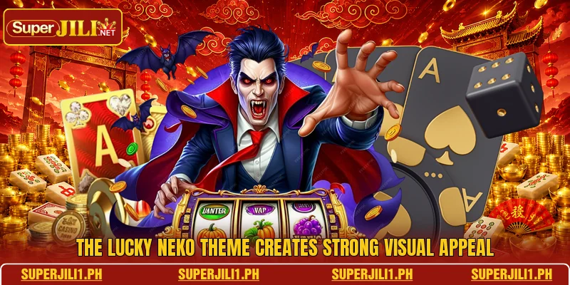 The Lucky Neko theme creates strong visual appeal The Lucky Neko theme creates strong visual appeal